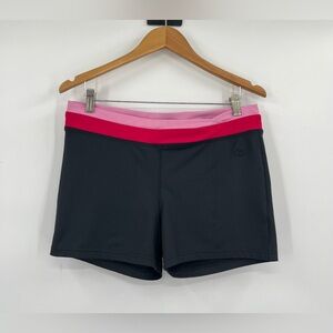 Pink colorblock athletic workout gym biker shorts L Pilates Princess Athleisure